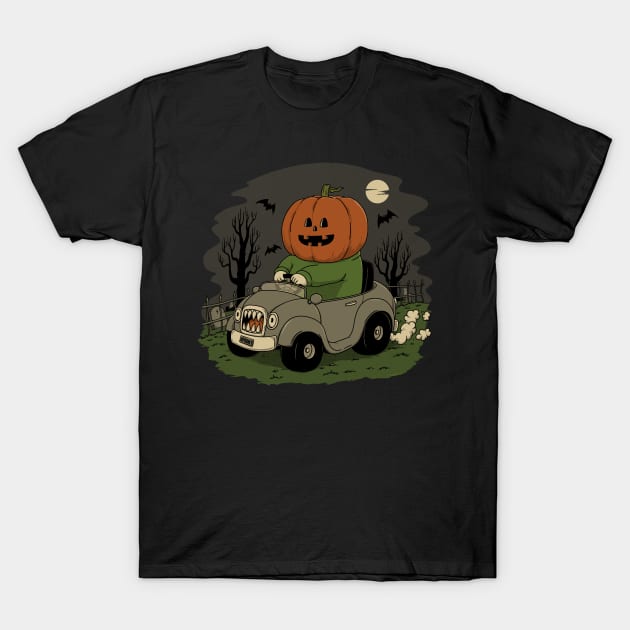 Spooky Night Ride T-Shirt by pigboom